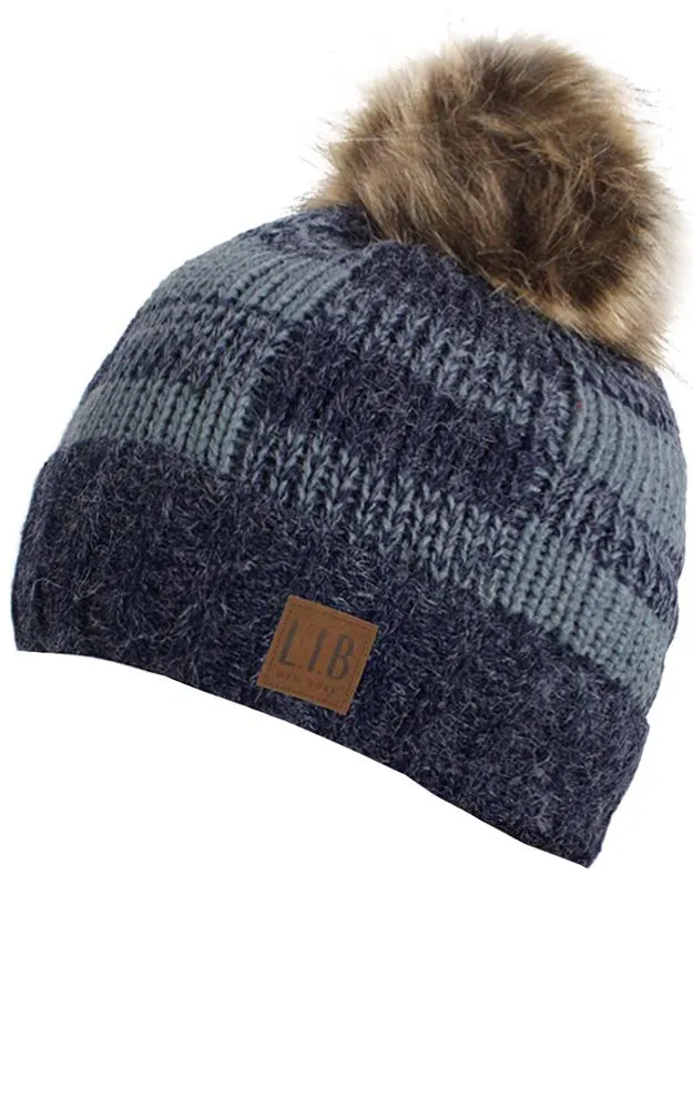 EAH8712 Buffalo Check Pattern PomPom Hat