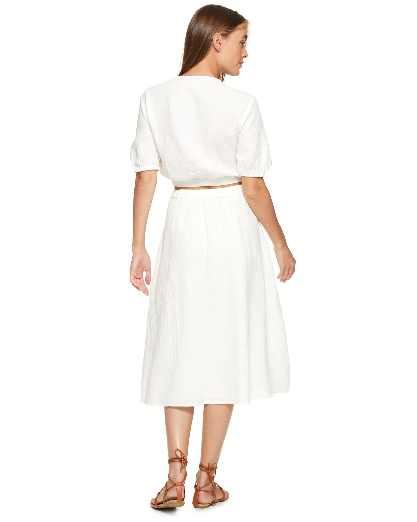 ELLA GAUZE MIDI SKIRT