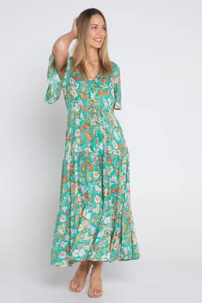 Evelyn Dress - Mint Citrus/Paisley