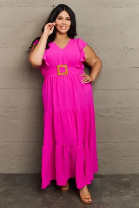 Fancy Fizz Plus Size Tiered Side Slit Maxi Dress