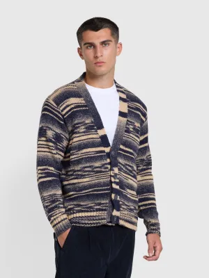 Ferrick Regular Fit Long Sleeve Cardigan In True Navy