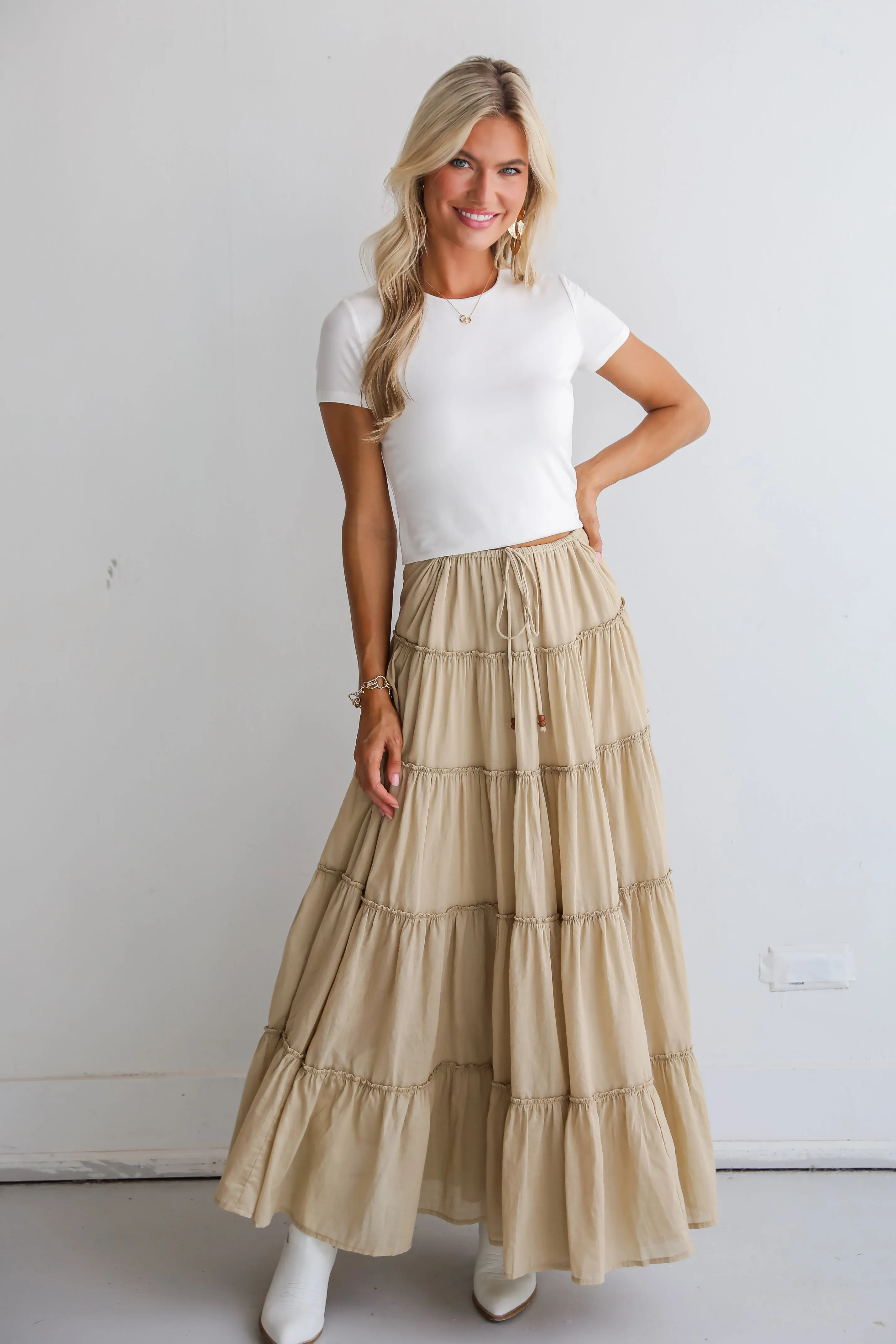 FINAL SALE - Adorable Lifestyle Tiered Maxi Skirt