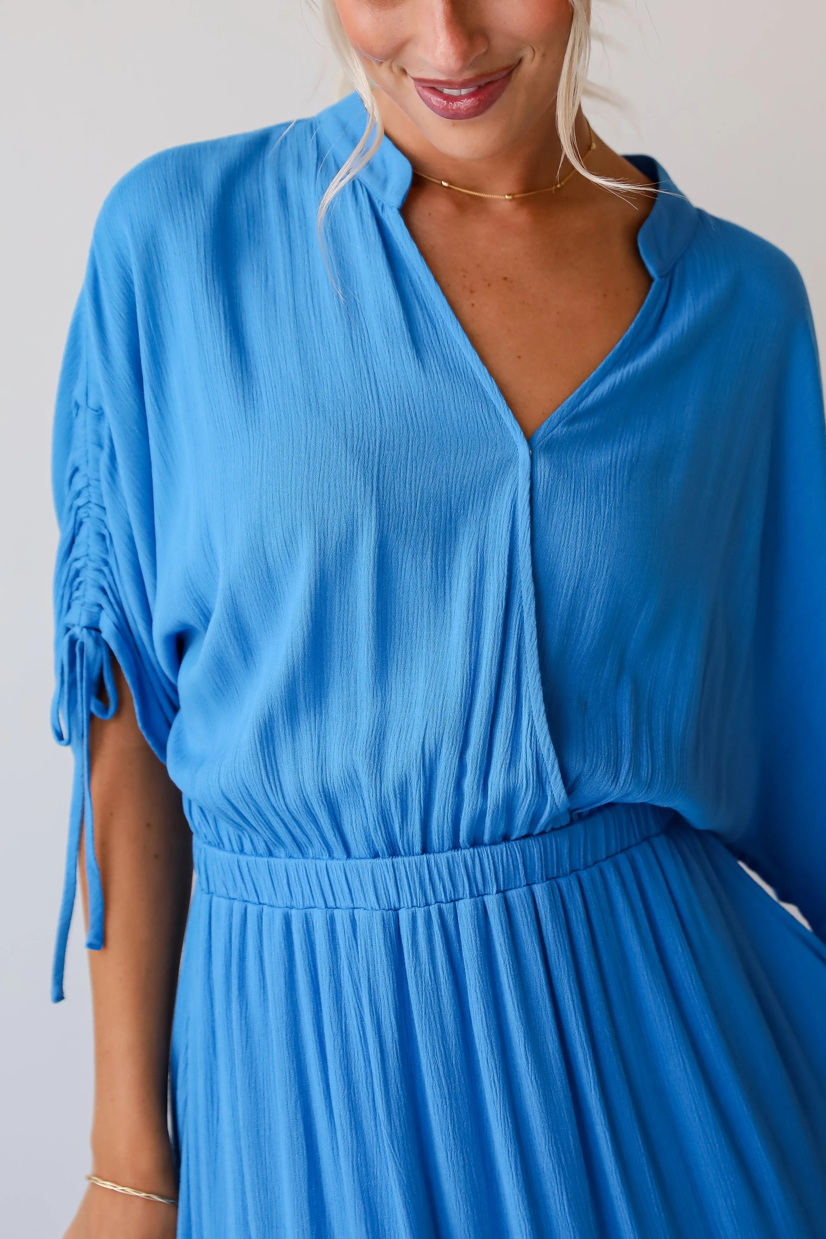 FINAL SALE - Pristine Darling Blue Tiered Maxi Dress