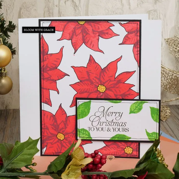 For The Love Of Stamps - Layering Poinsettia A5 Stamp Set