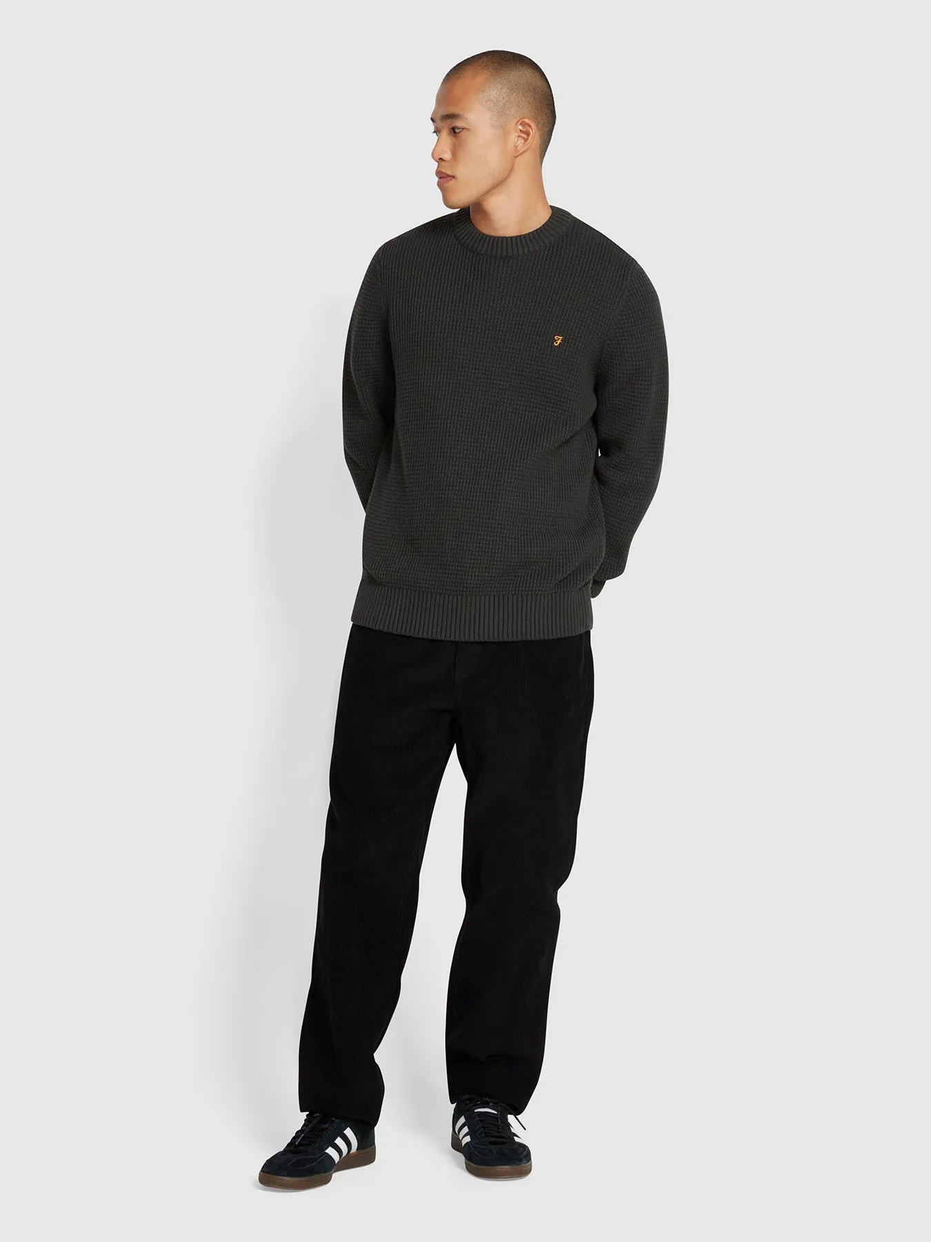 Foraker Crew Neck Sweater In Washed Black