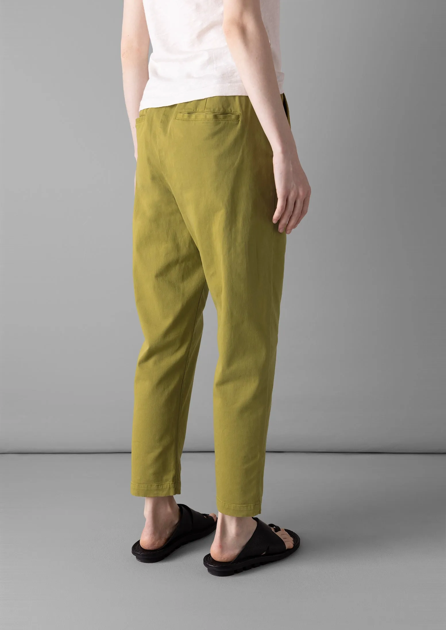 Gabi Cotton Pull On Pants | Wax Green