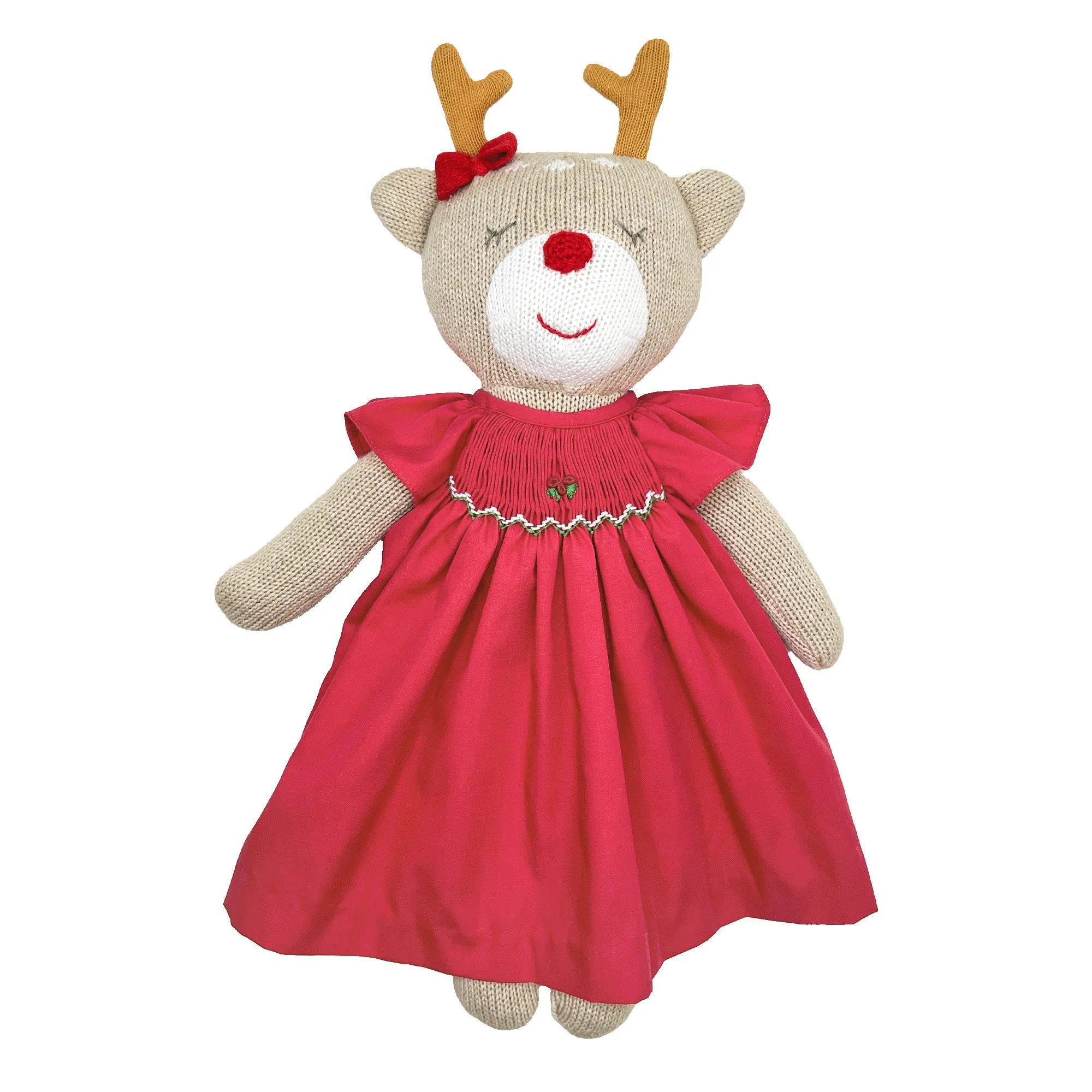 Girls Knit Reindeer w/Smocked Dress