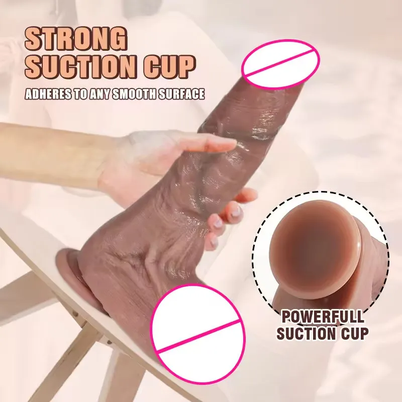 Girthy Realistic Anal Dildo Butt Plug - Lifelike Silicone Penis Vagina Prostate Massage Milk