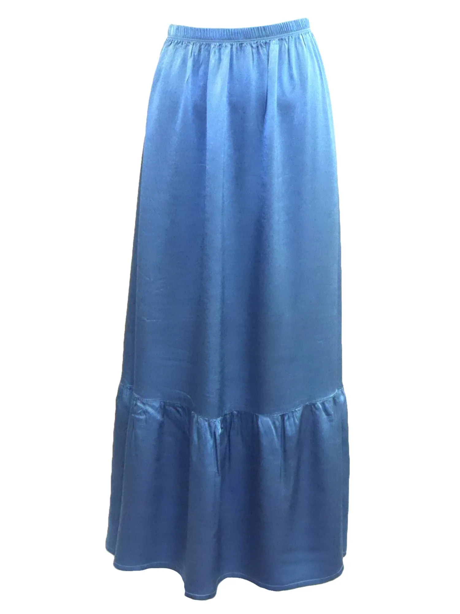 Hard Tail Satin Ruffle Maxi Skirt (Style: SAT-27)