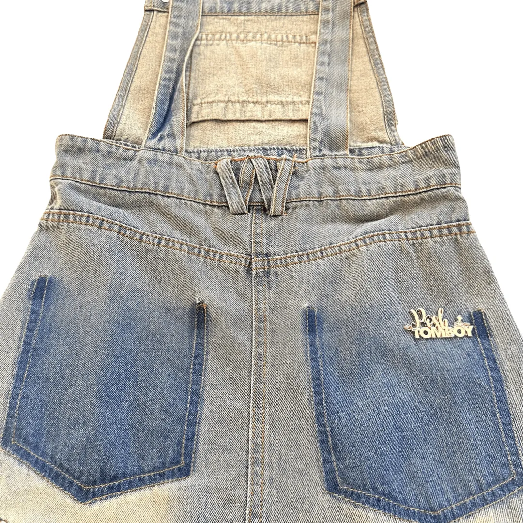 Harlem Cargo Pocket Denim Overall Dress