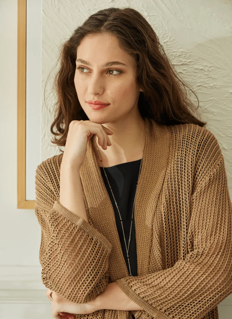 Harper Linen Mesh Cardigan