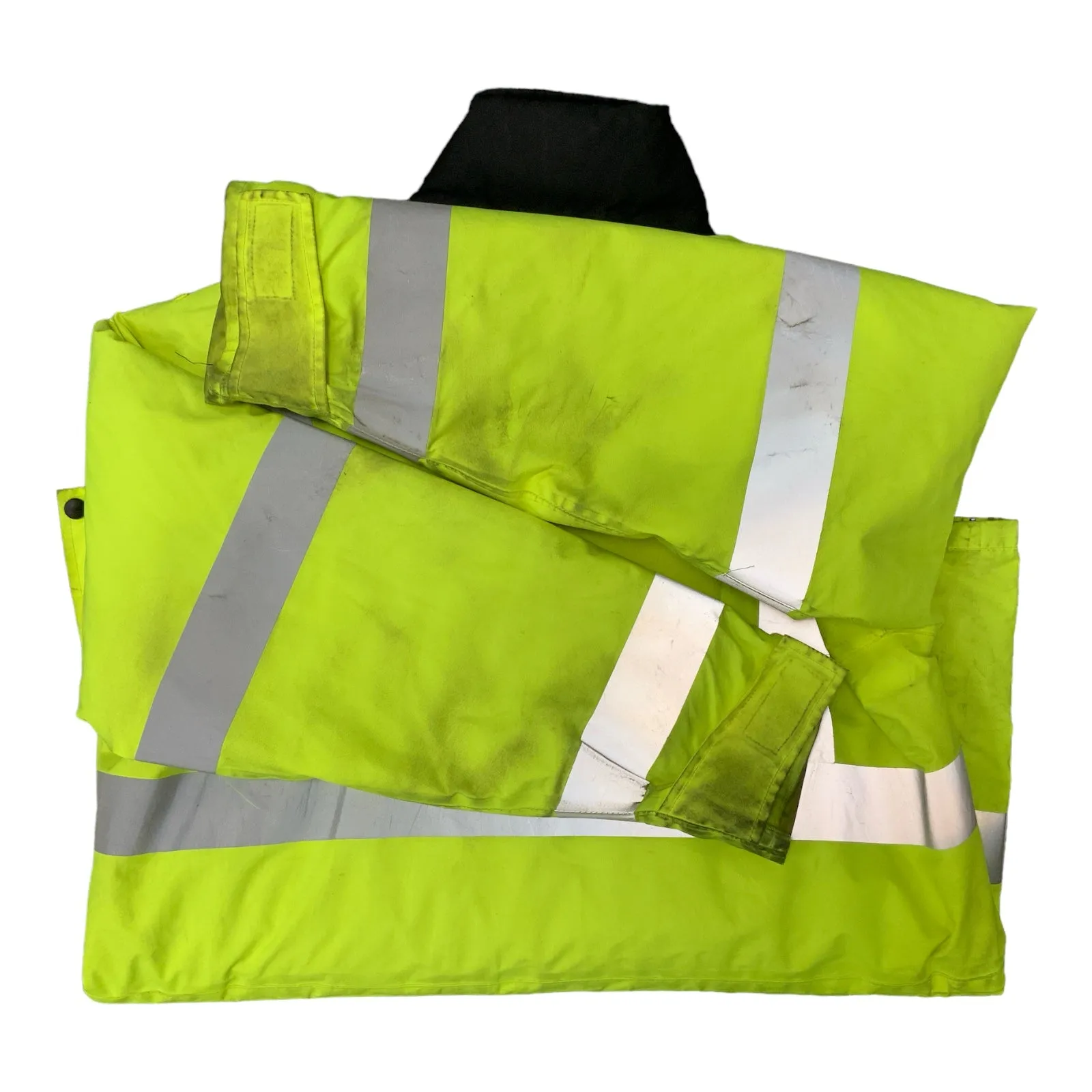 Hi-Vis 3/4 Polyester Waterproof Rain Coat Security Marshal HVPC06B