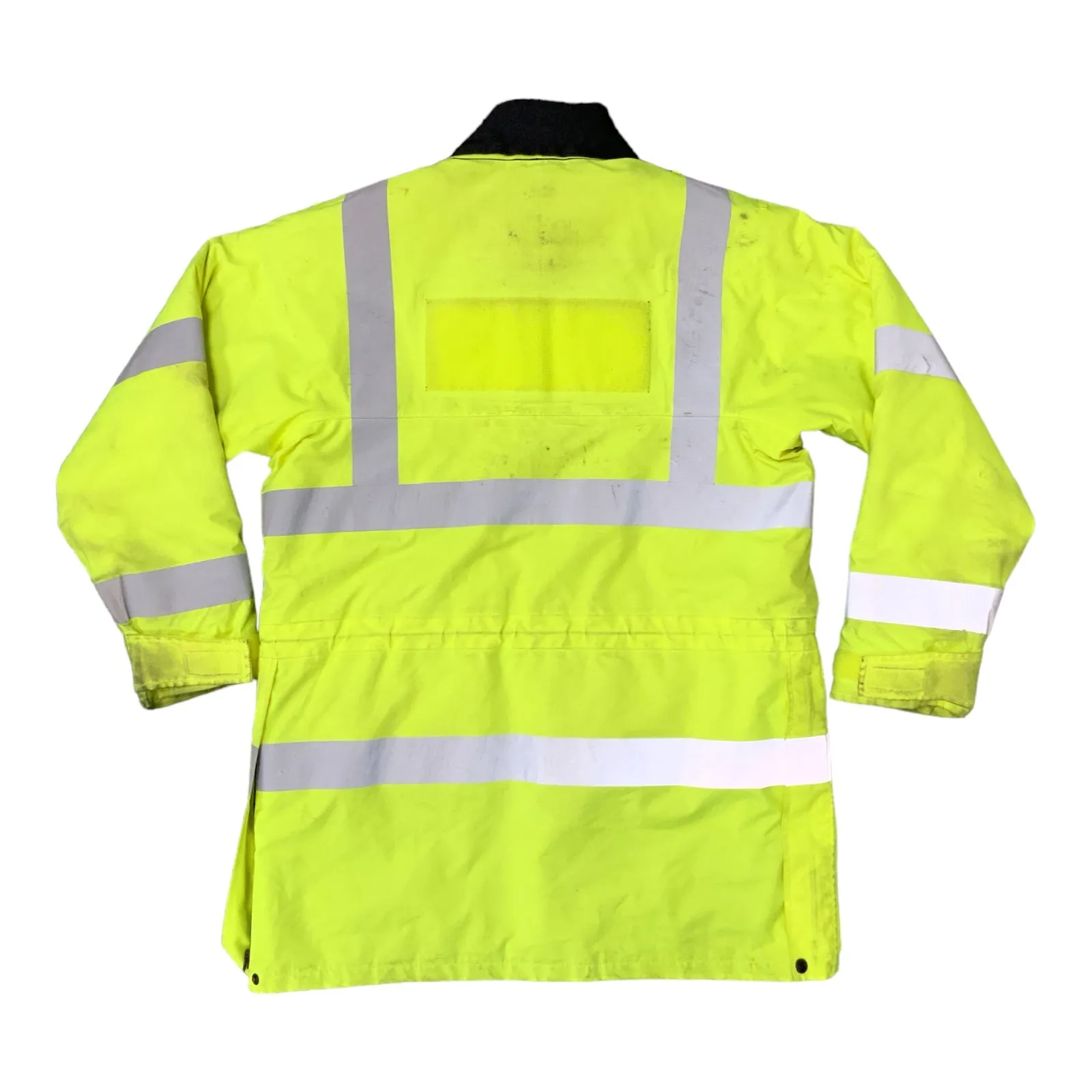 Hi-Vis 3/4 Polyester Waterproof Rain Coat Security Marshal HVPC06B