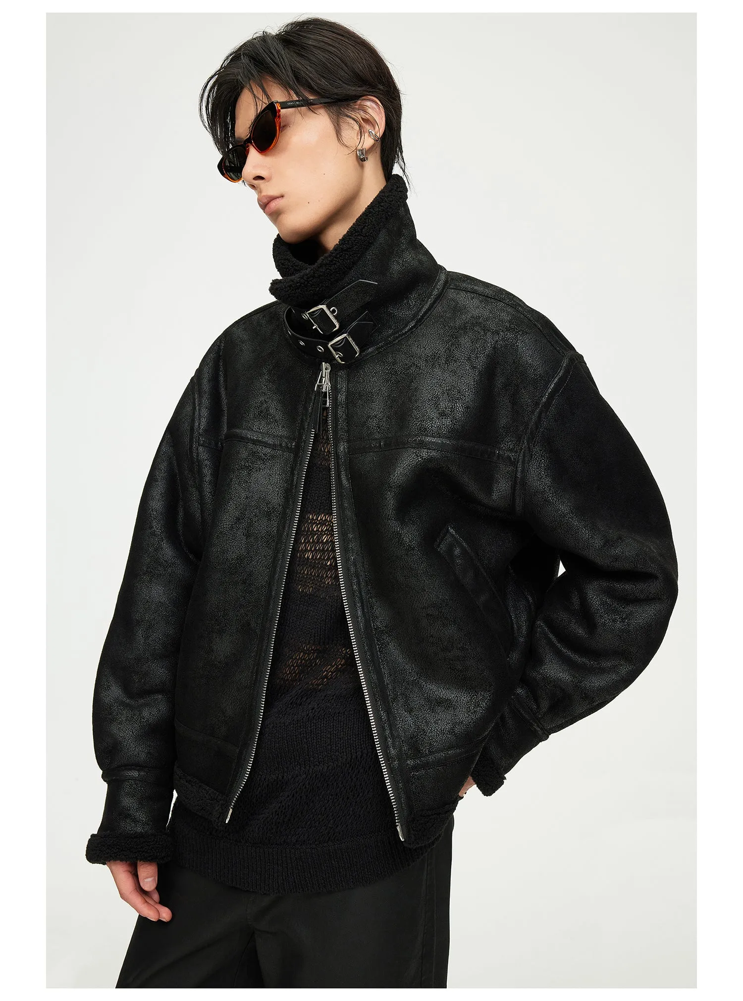 High collar bomber jacket