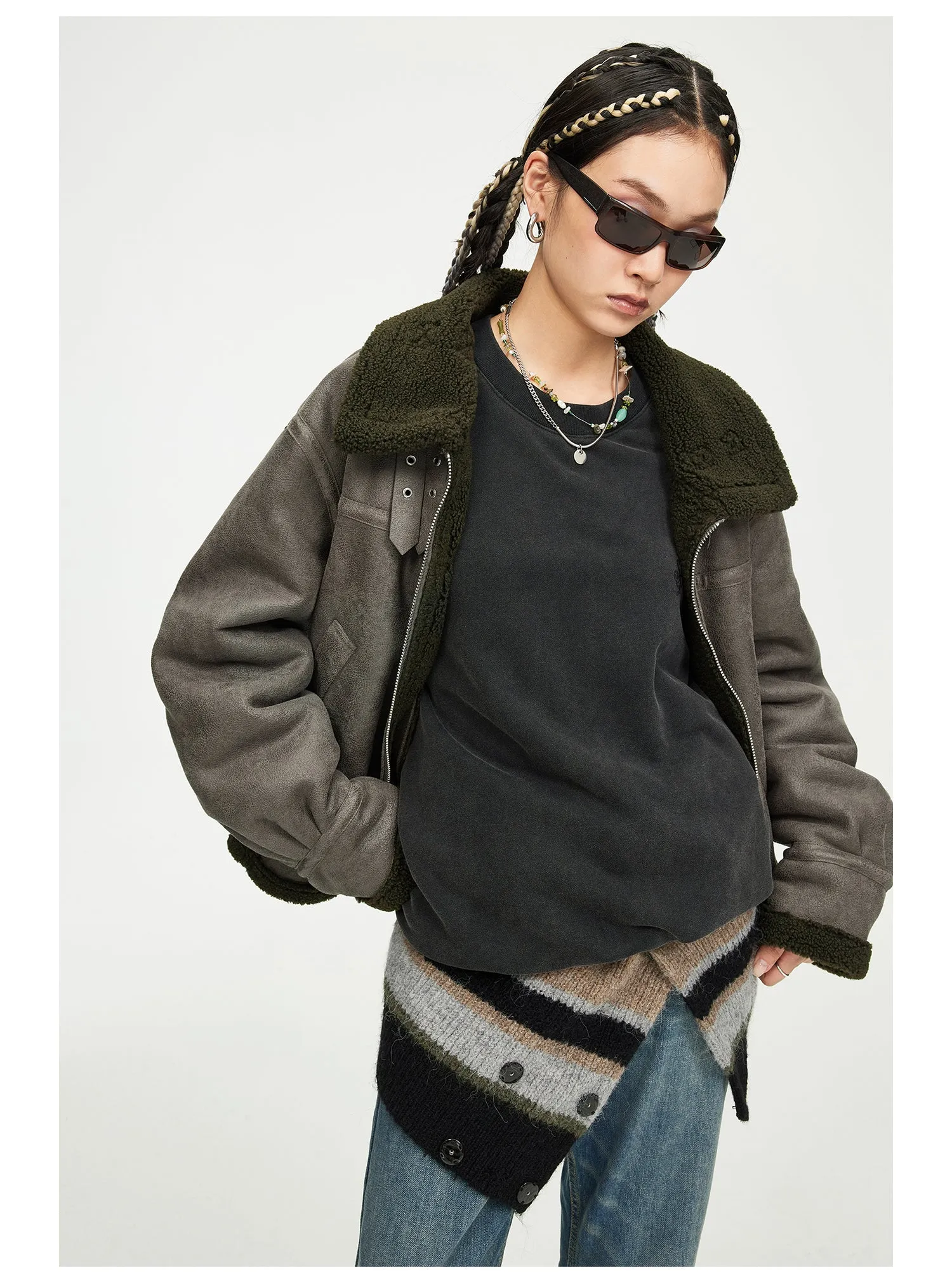 High collar bomber jacket