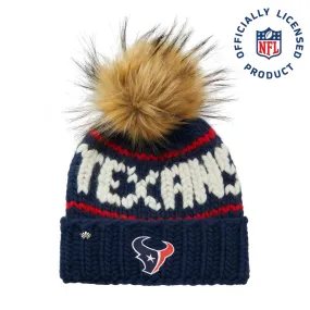 HOUSTON TEXANS LELE SADOUGHI X NFL NAVY BEANIE FAUX FUR POM