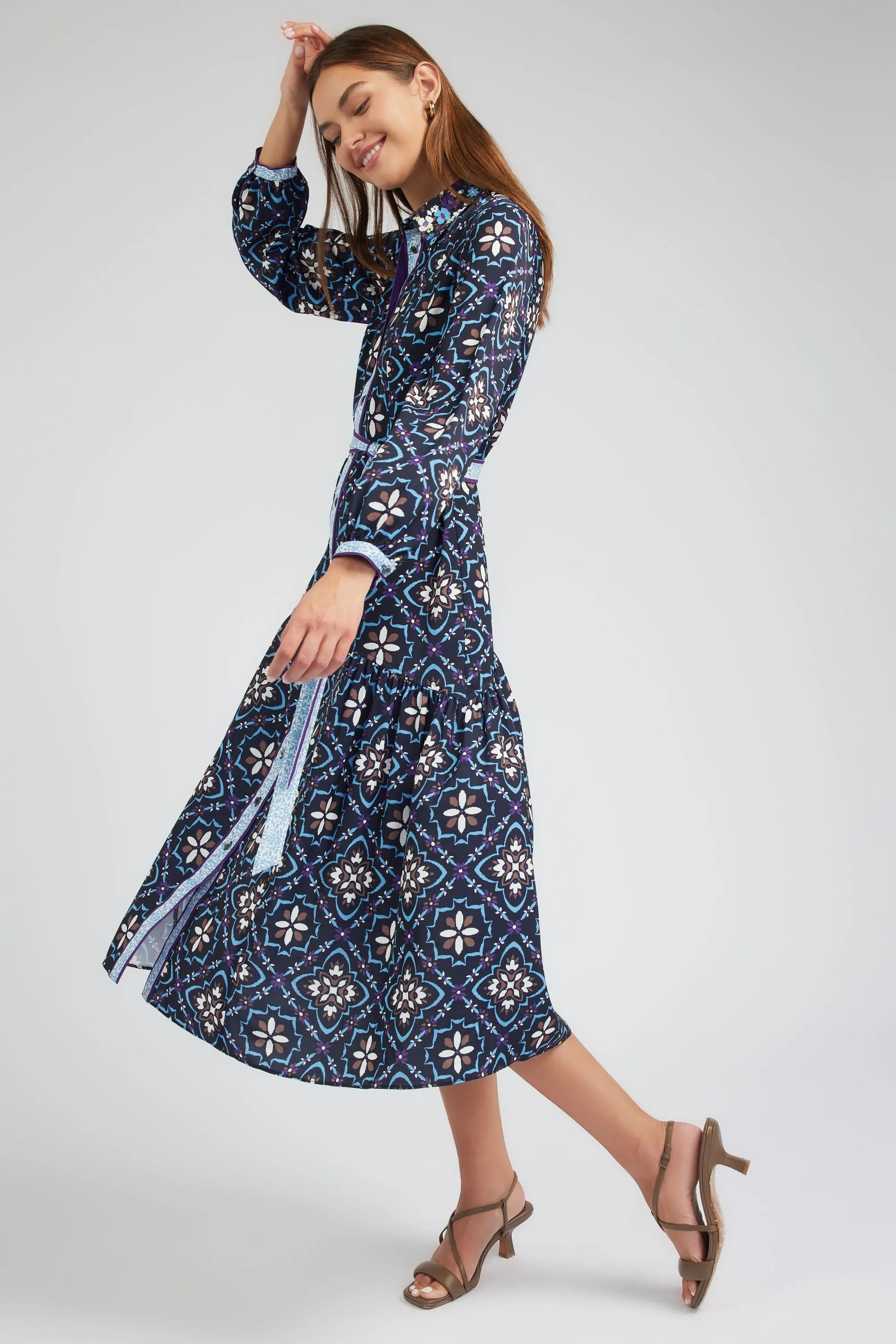 Kaleidoscope Motif Maxi Dress