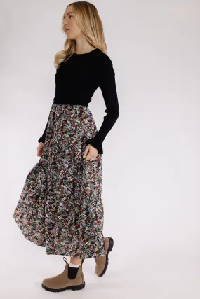 Katrina Dress in Black Floral