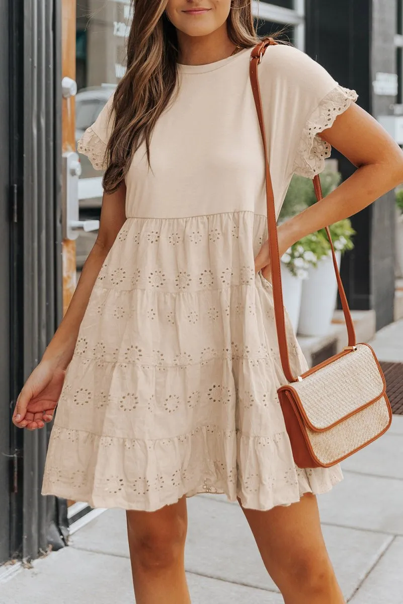 Khaki Tiered Short Dress