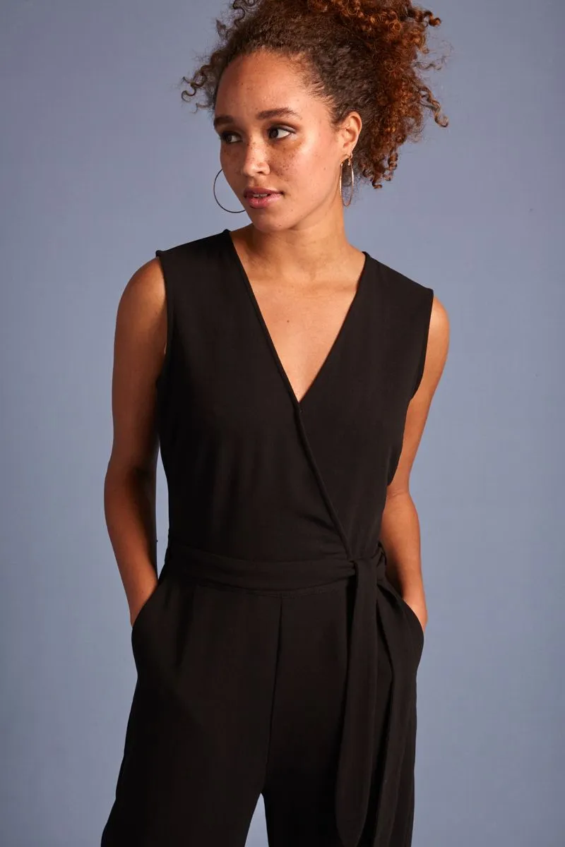 King Louie Dora Jumpsuit Woven Crepe Black