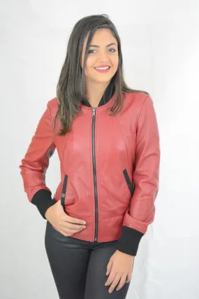 Ladies Leather Jacket Sheep Skin A Grade Quality Size M