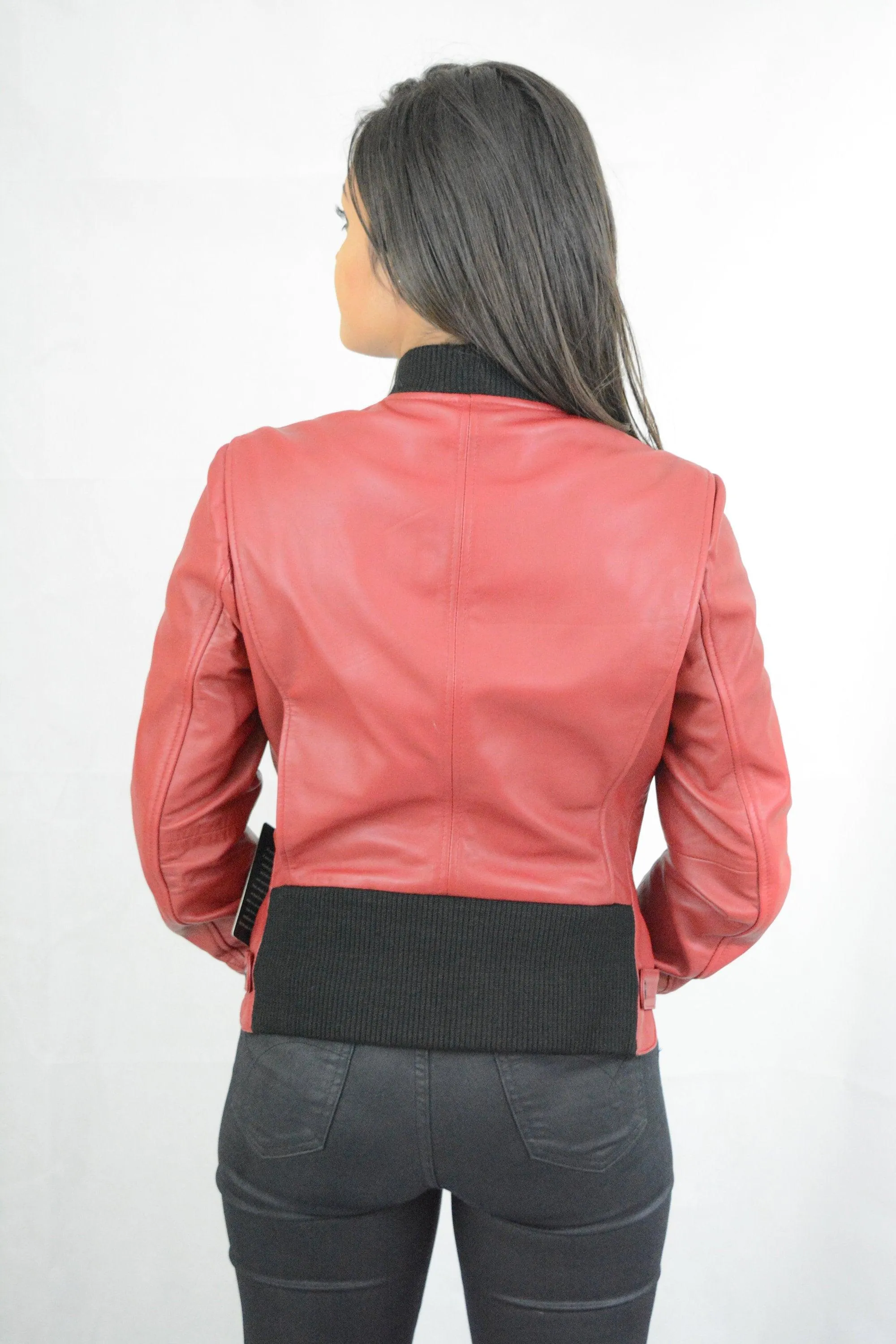 Ladies Leather Jacket Sheep Skin A Grade Quality Size M