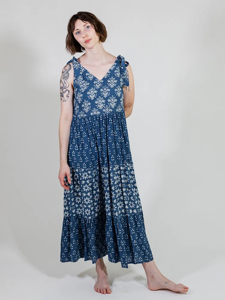 Lorelei Tiered Dress - Indigo Trio