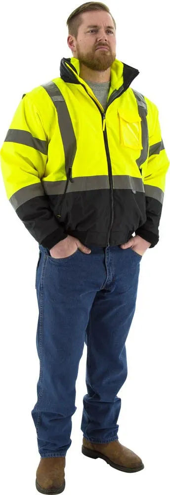 Majestic 75-1383 High Visibility 8-IN-1 Waterproof jacket With High Visibility Liner Ansi 3, R