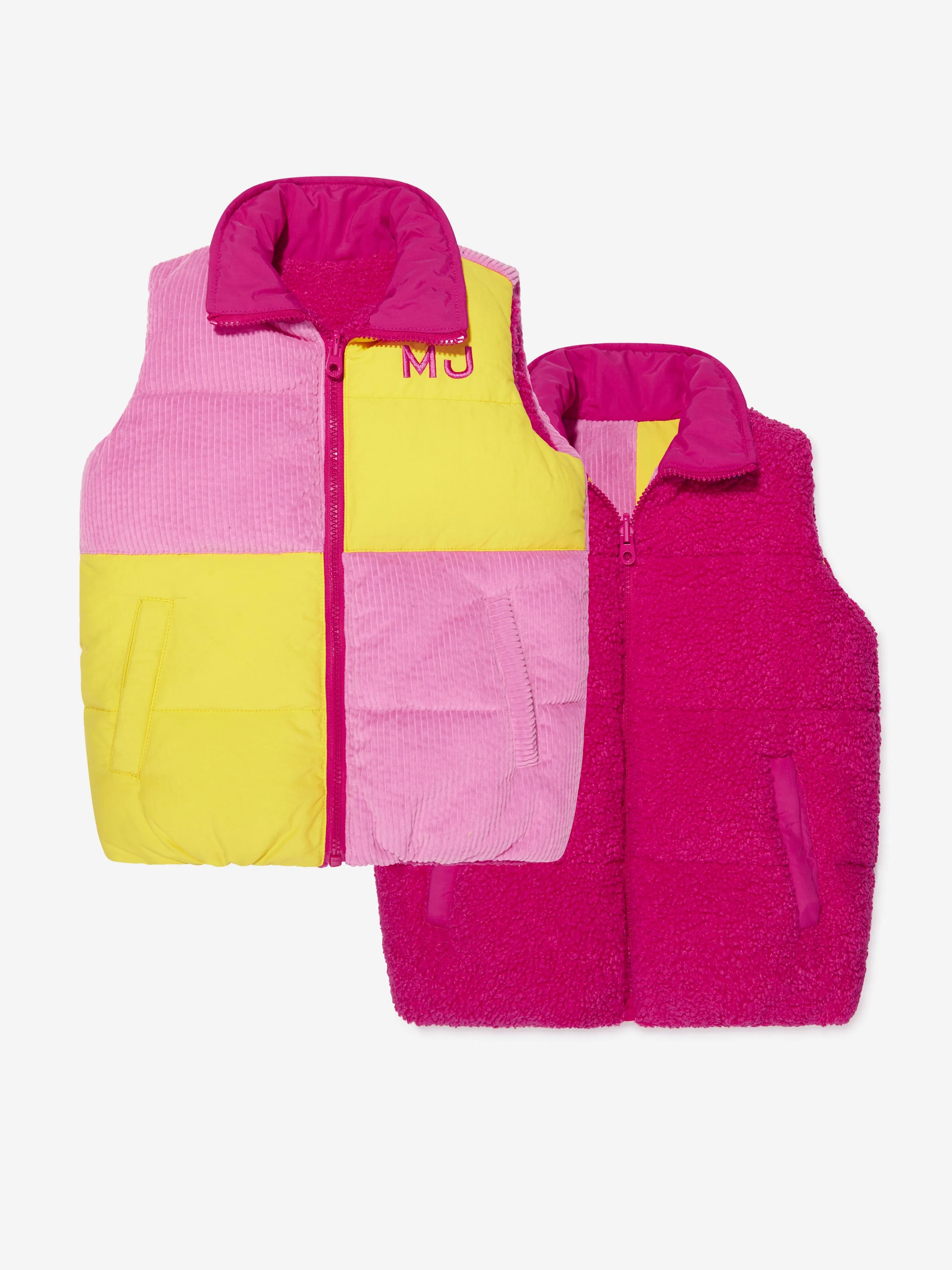 MARC JACOBS Girls Reversible Puffer Gilet in Multicolour