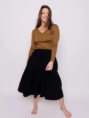 Marla Tiered Skirt - Black