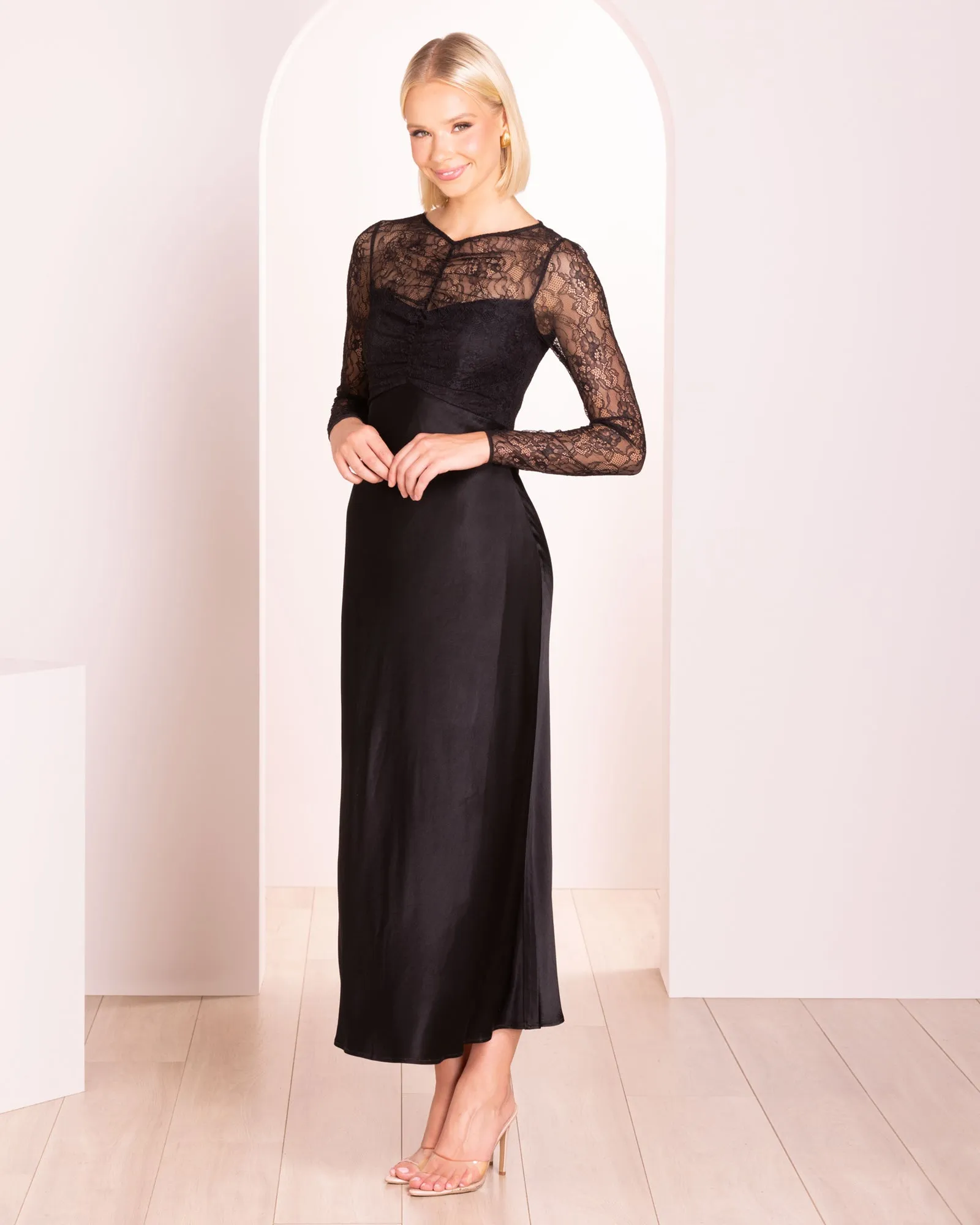 Maurita Long Sleeve Midi Dress