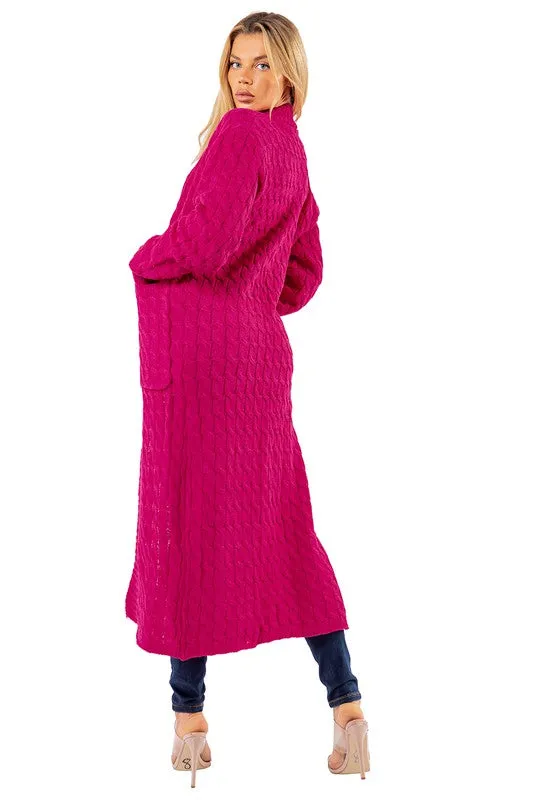 Maxi Cardigan in Pink and Brown