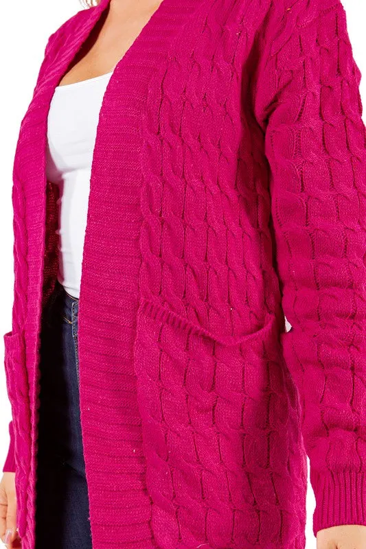 Maxi Cardigan in Pink and Brown