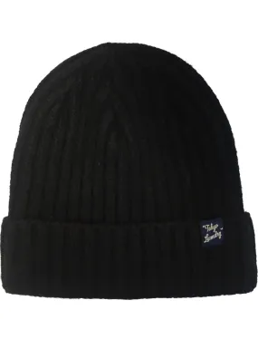 Men's Bronn Wool Blend Ribbed Beanie Hat in Black - Tokyo Laundry