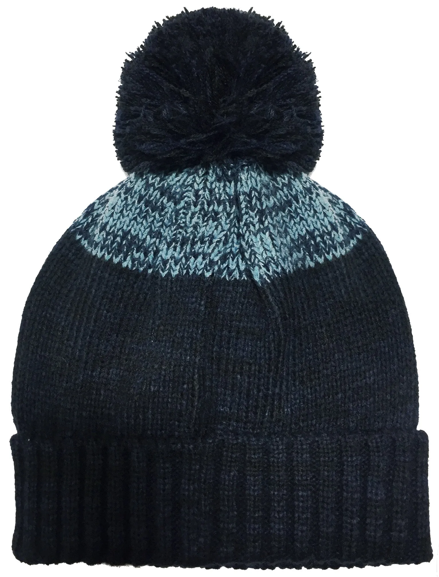 Men's Mormont Colour Block Knitted Bobble Hat in Navy - Tokyo Laundry