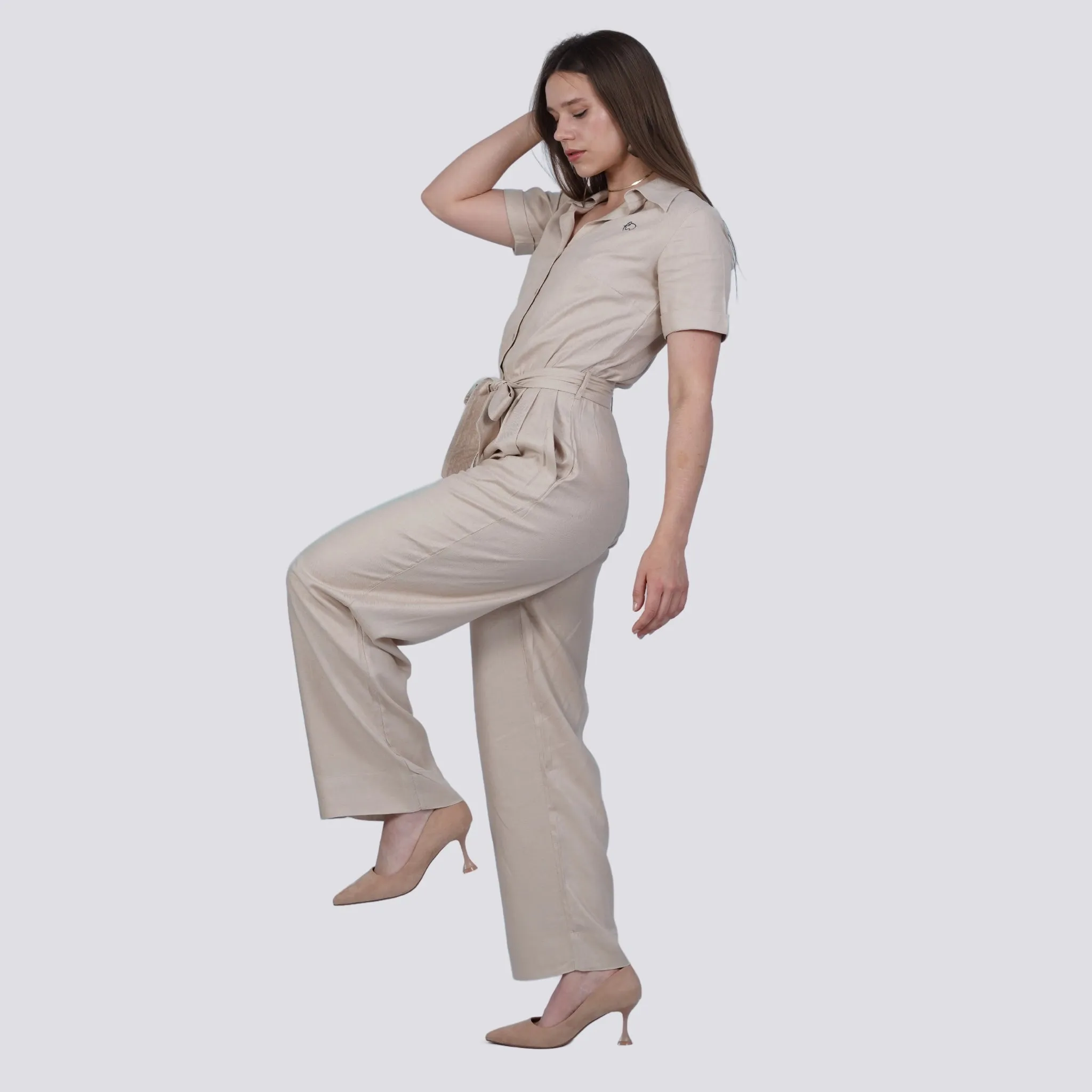 Merino Elegance Viscose Linen Jumpsuit – Timeless Style Linen Jumpsuit for women