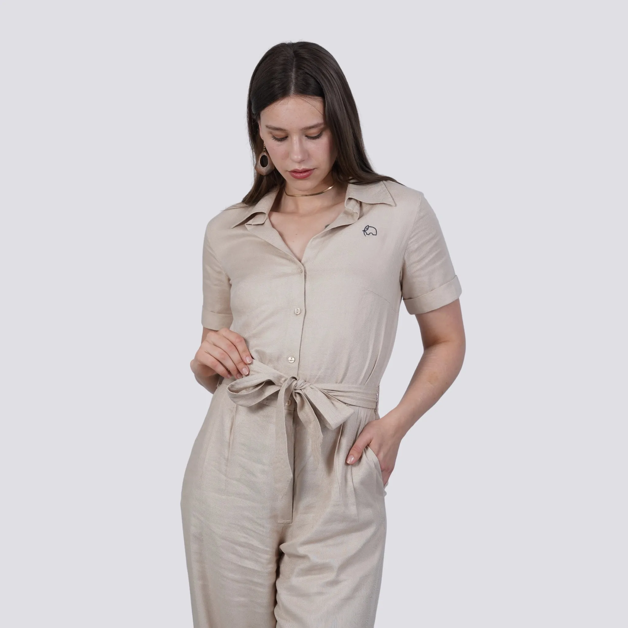 Merino Elegance Viscose Linen Jumpsuit – Timeless Style Linen Jumpsuit for women