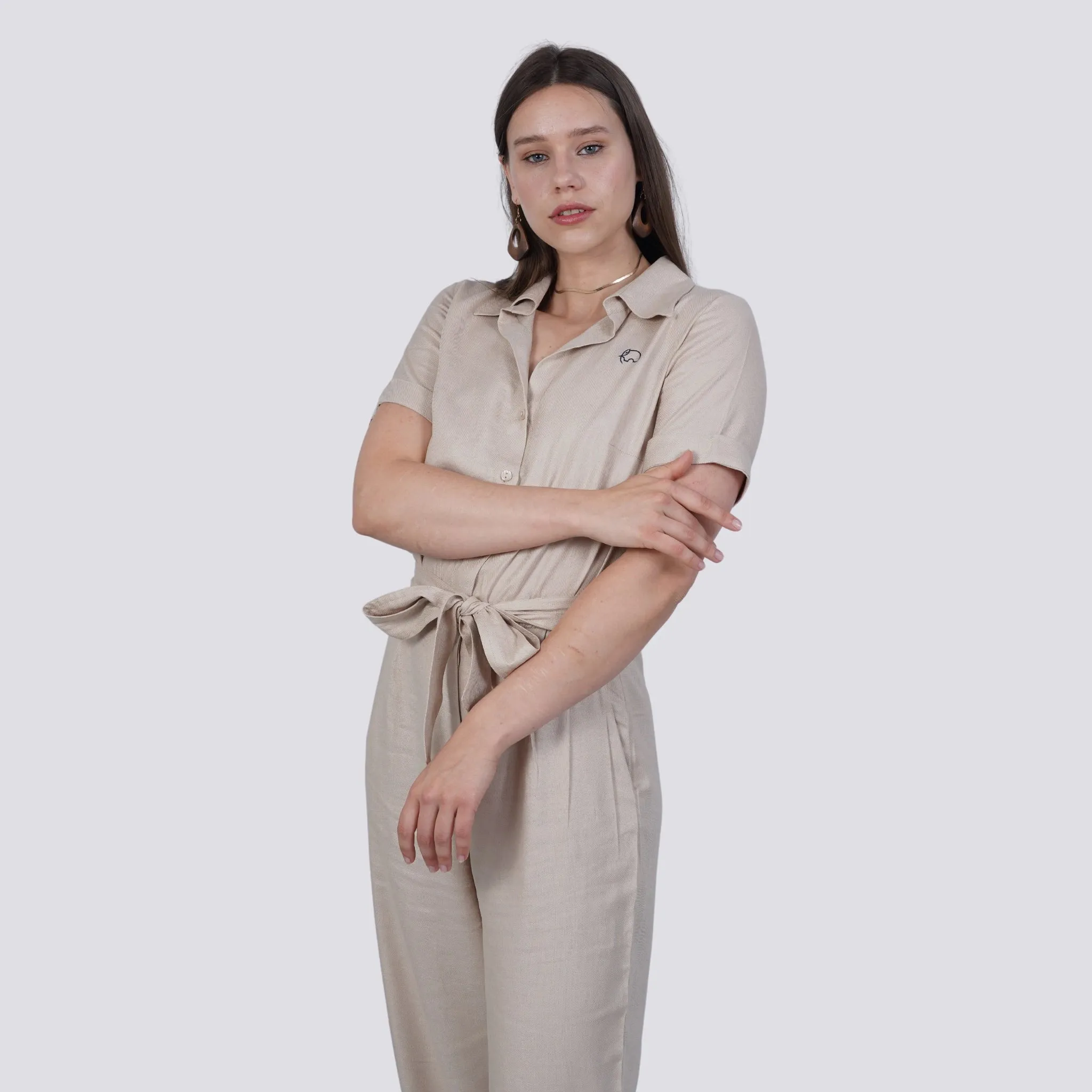 Merino Elegance Viscose Linen Jumpsuit – Timeless Style Linen Jumpsuit for women