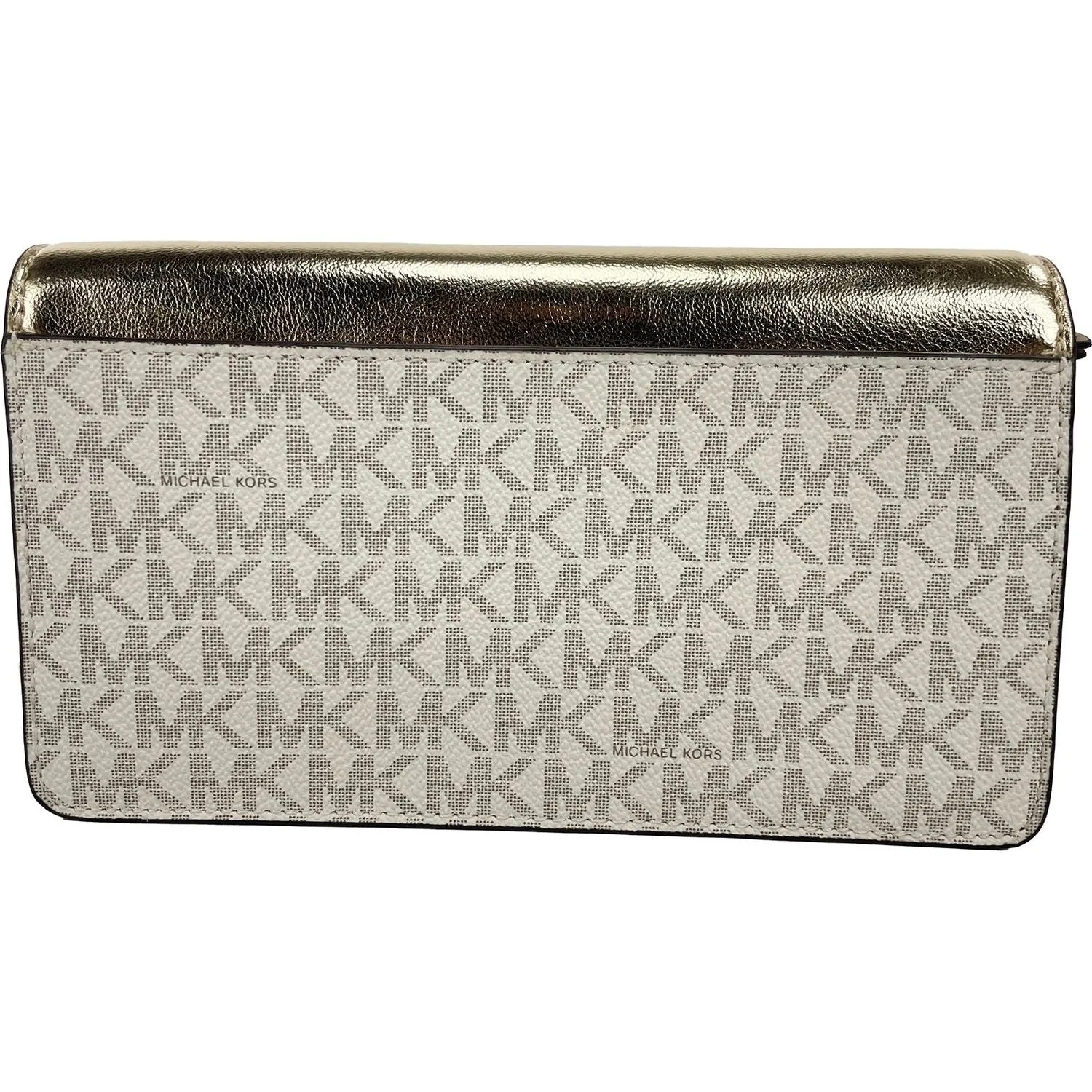 Michael Kors Jet Set Travel Pale Gold Small Flap Clutch Crossbody Bag