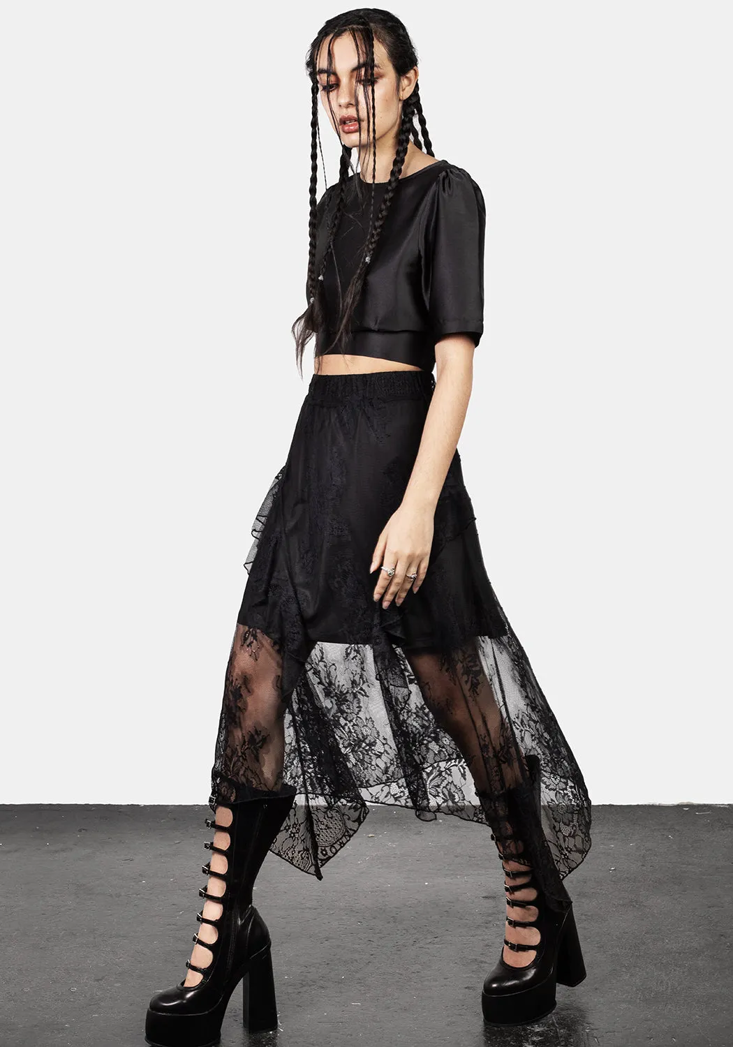 Mourning Cascade Midaxi Skirt