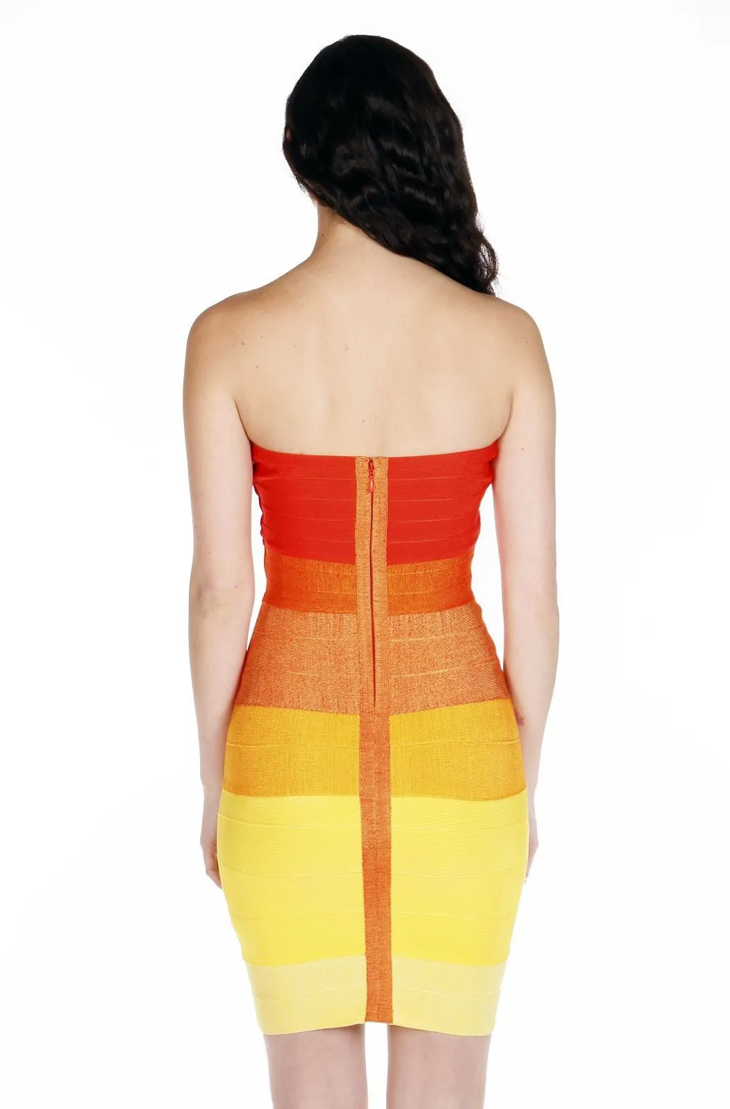 Naughty Grl Ambre Bodycon Bandage Dress - Orange Multi