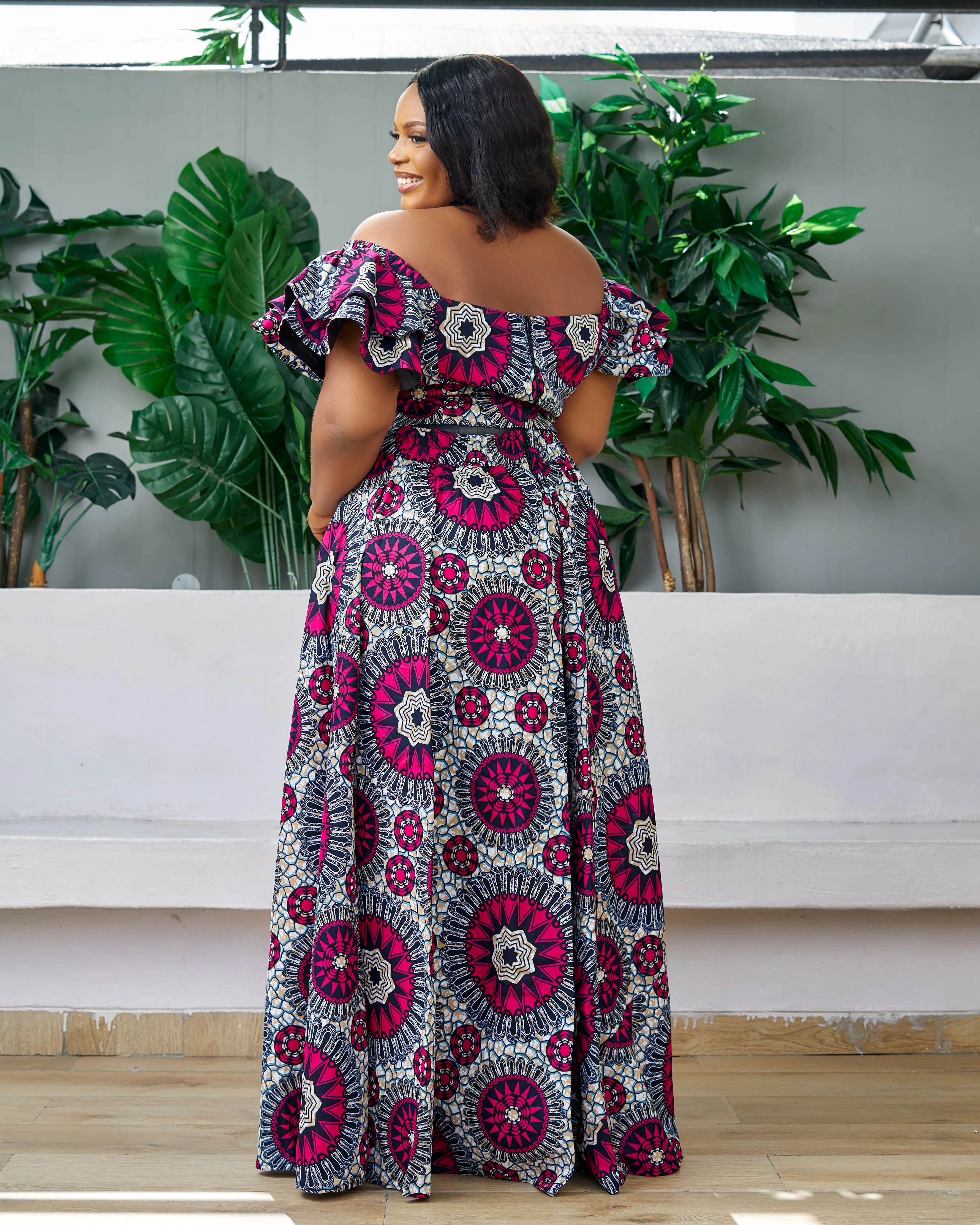 New In African Print Ankara Maxi Flare Skirt - Anita