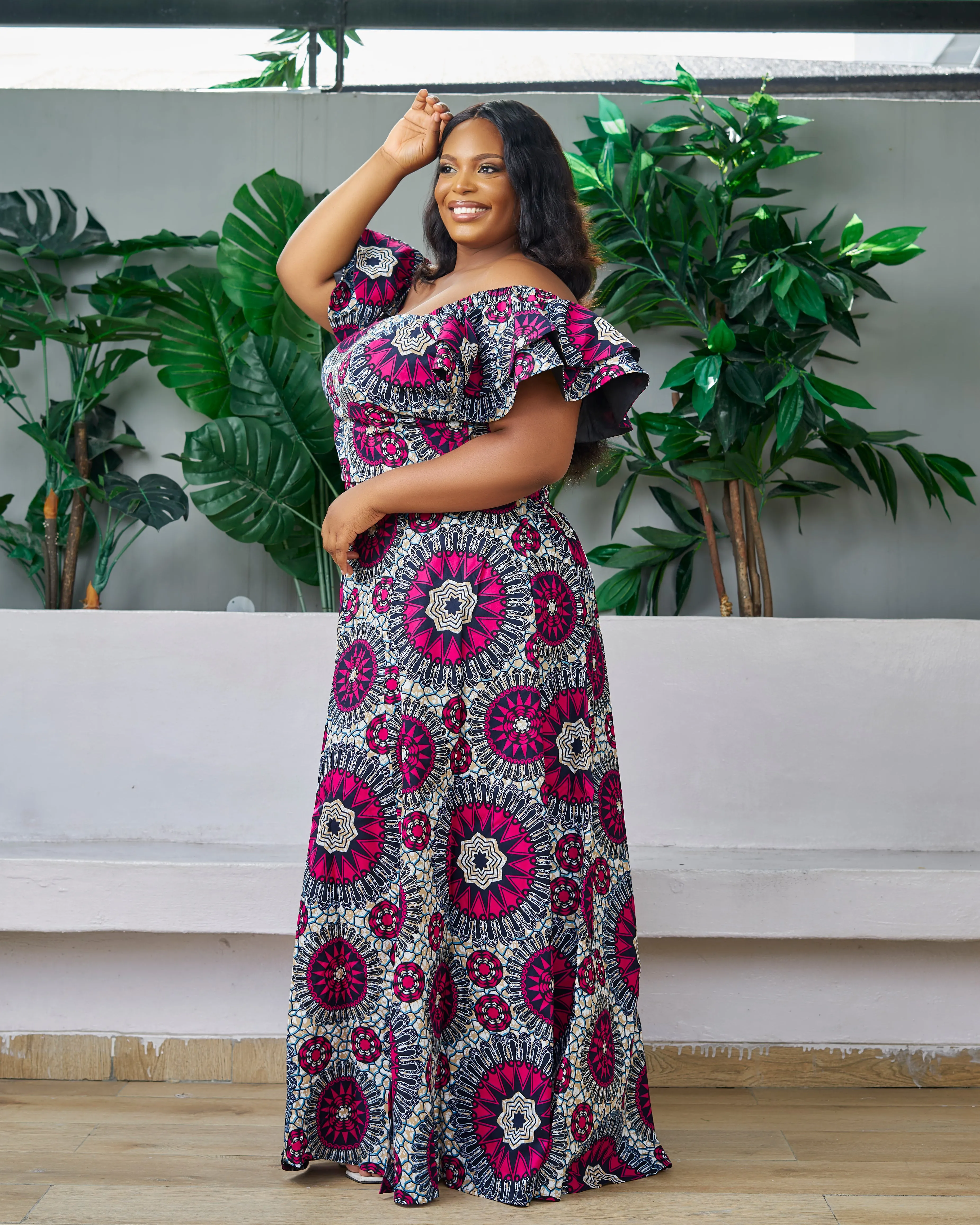 New In African Print Ankara Maxi Flare Skirt - Anita