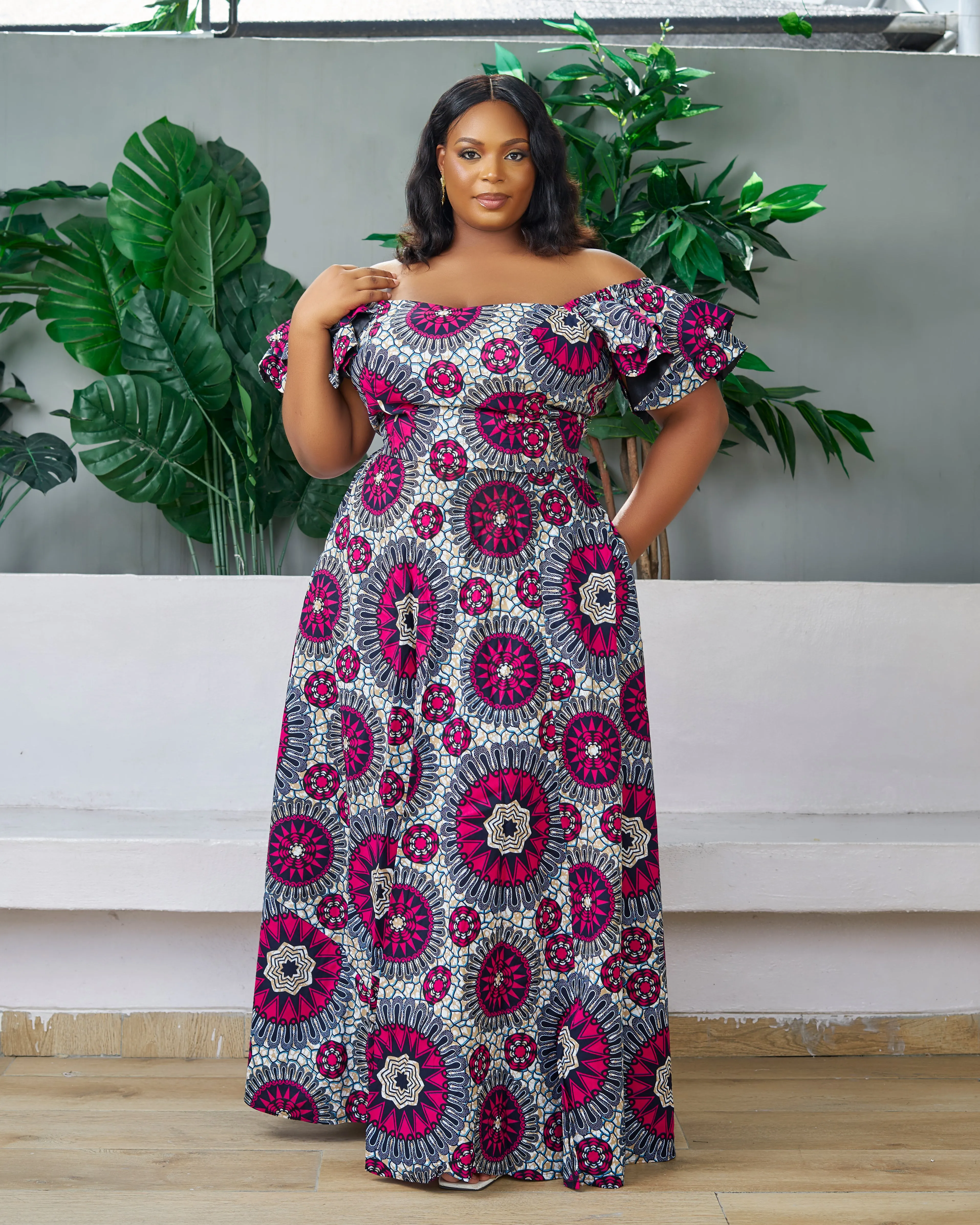 New In African Print Ankara Maxi Flare Skirt - Anita