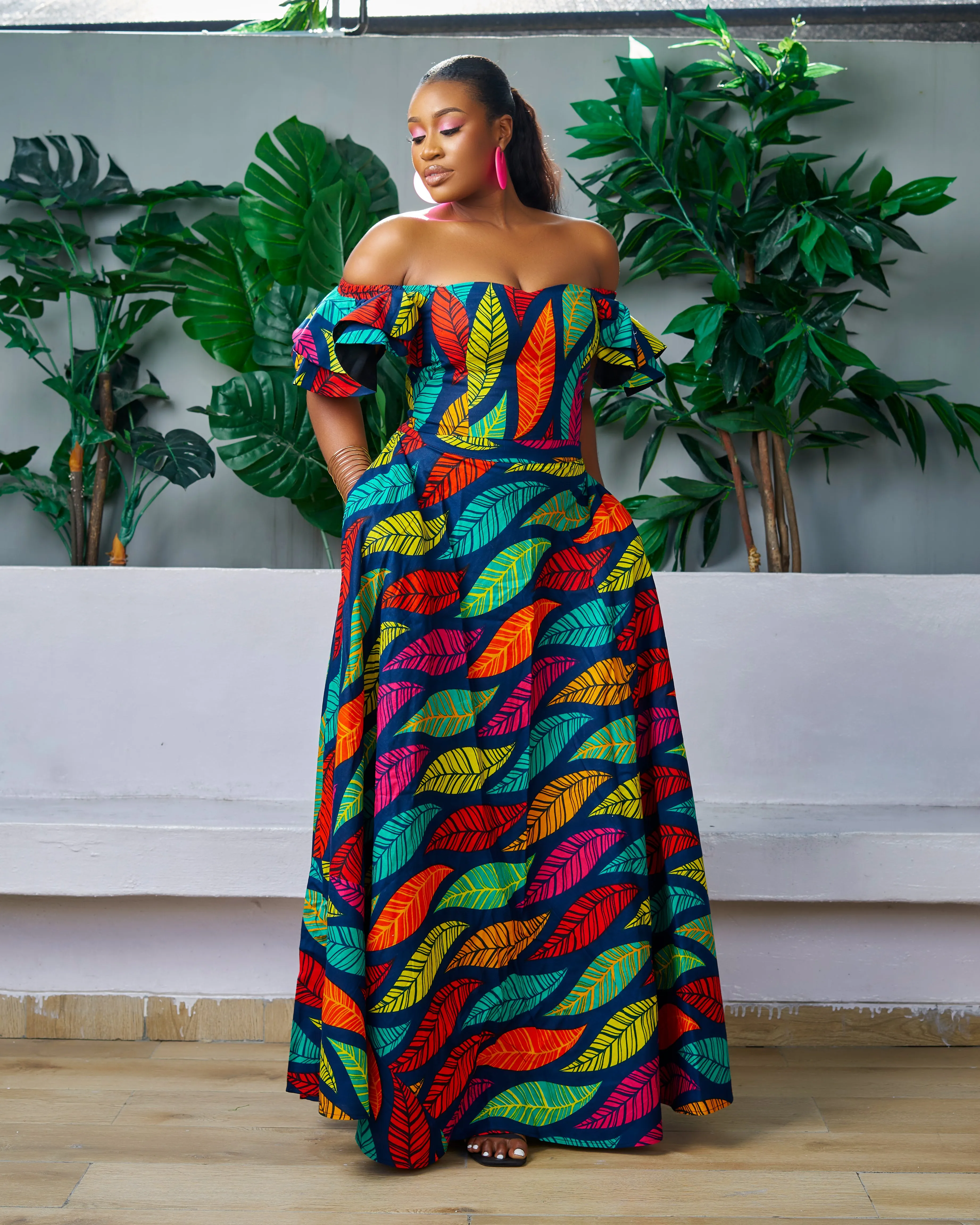 New In African Print Ankara Maxi Flare Skirt - Zarram