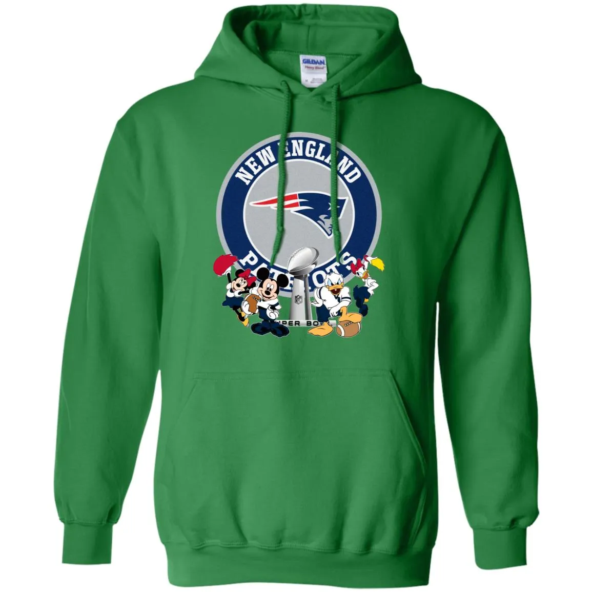 Nfl – New England Patriots Super Bowl 2019 Mickey Mouse Minnie Mouse Donald Duck Daisy Duck Football Pullover Hoodie Sweatshirt