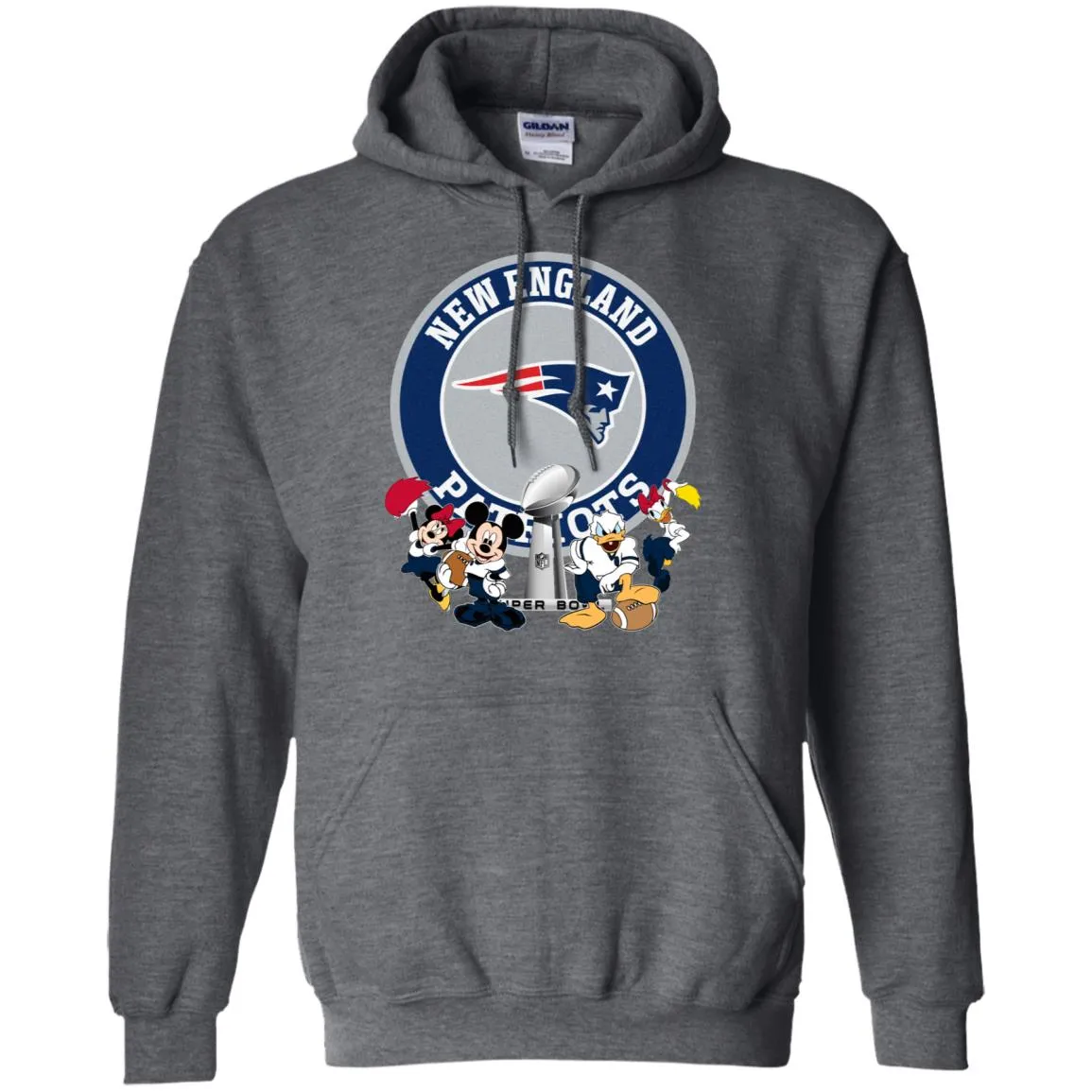 Nfl – New England Patriots Super Bowl 2019 Mickey Mouse Minnie Mouse Donald Duck Daisy Duck Football Pullover Hoodie Sweatshirt