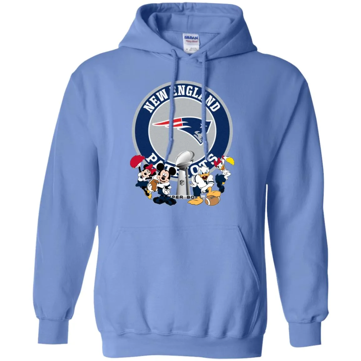 Nfl – New England Patriots Super Bowl 2019 Mickey Mouse Minnie Mouse Donald Duck Daisy Duck Football Pullover Hoodie Sweatshirt