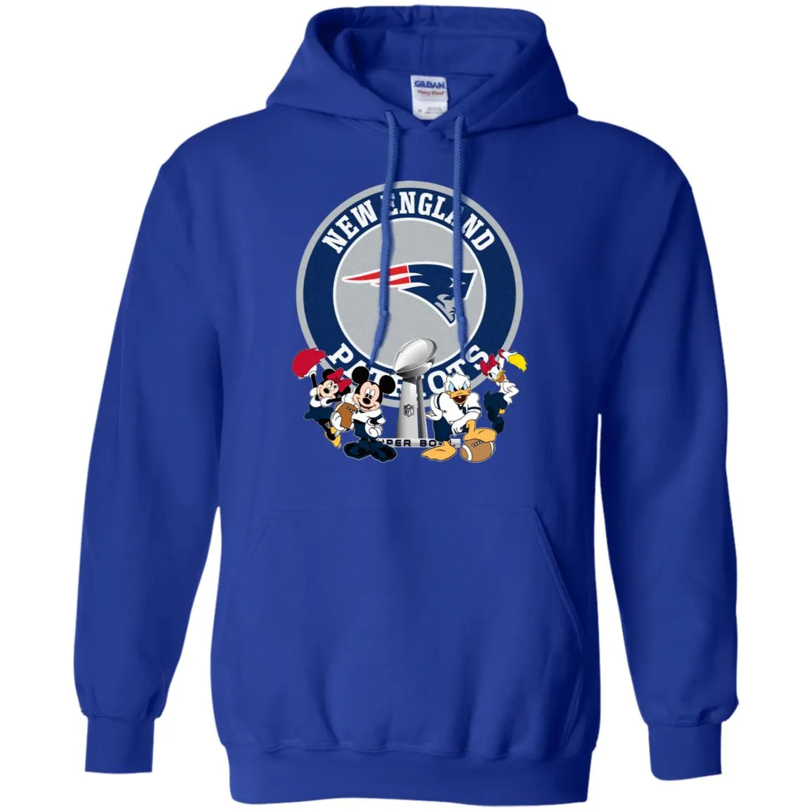 Nfl – New England Patriots Super Bowl 2019 Mickey Mouse Minnie Mouse Donald Duck Daisy Duck Football Pullover Hoodie Sweatshirt