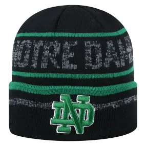 Notre Dame Fighting Irish TOW Black Striped "Effect" Cuffed Knit Beanie Cap